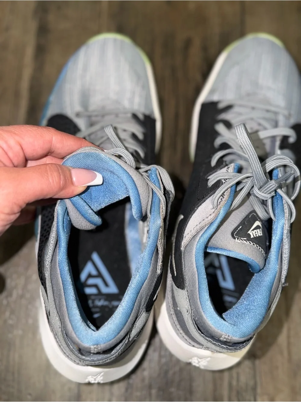 Nike Gray, Black and Blue mens Training Sneakers